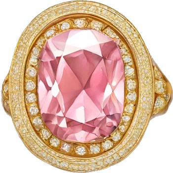 Gold ring pink diamond  emoji
