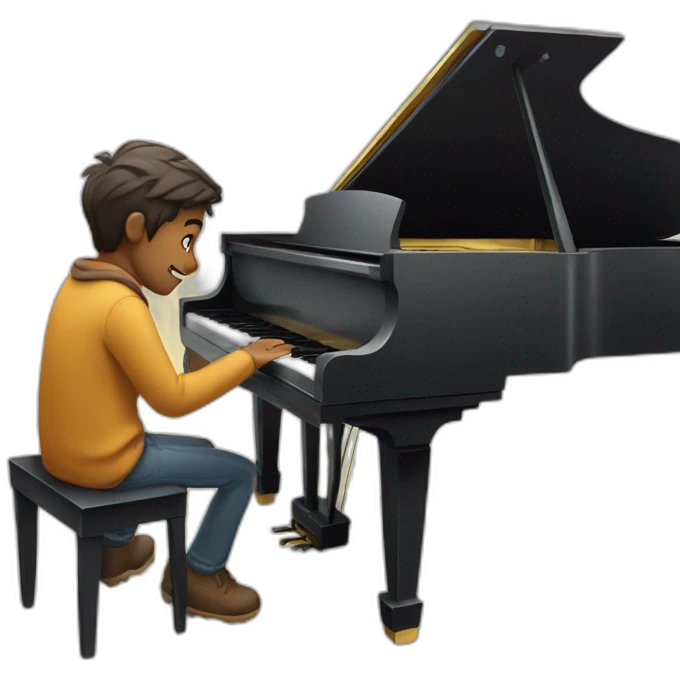 Chat qui joue du piano emoji