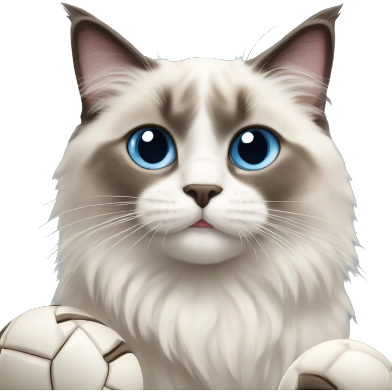 Ragdoll cat playing with ball emoji