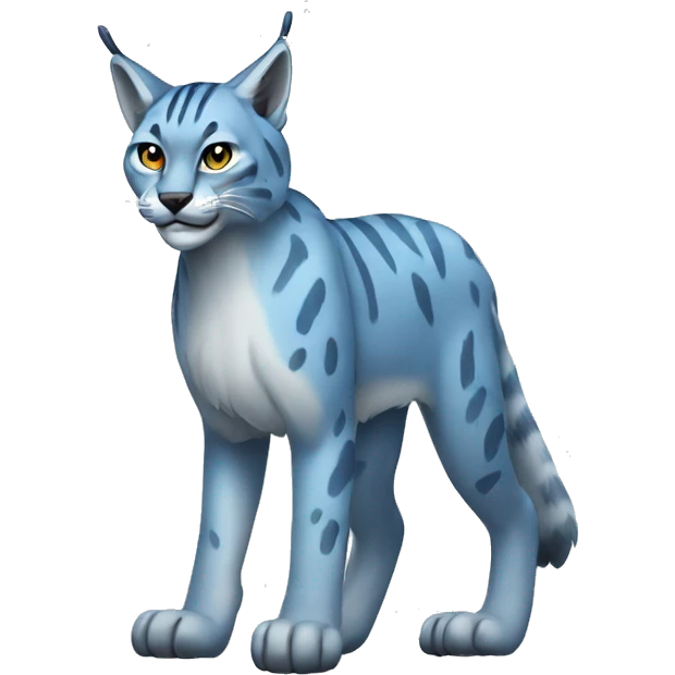 A blue lynx full body emoji