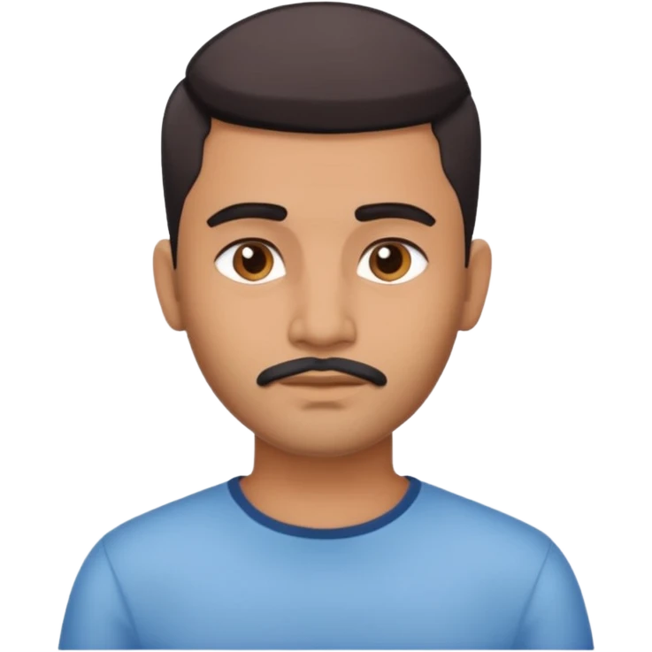 Indian man 25 years old fade hair cut no mustache emoji