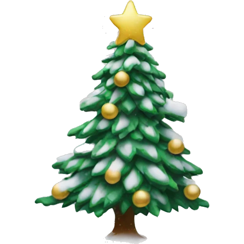 Snow with Christmas tree emoji