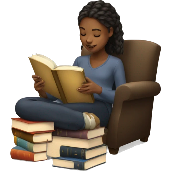 Girl Reading 100 Books  emoji