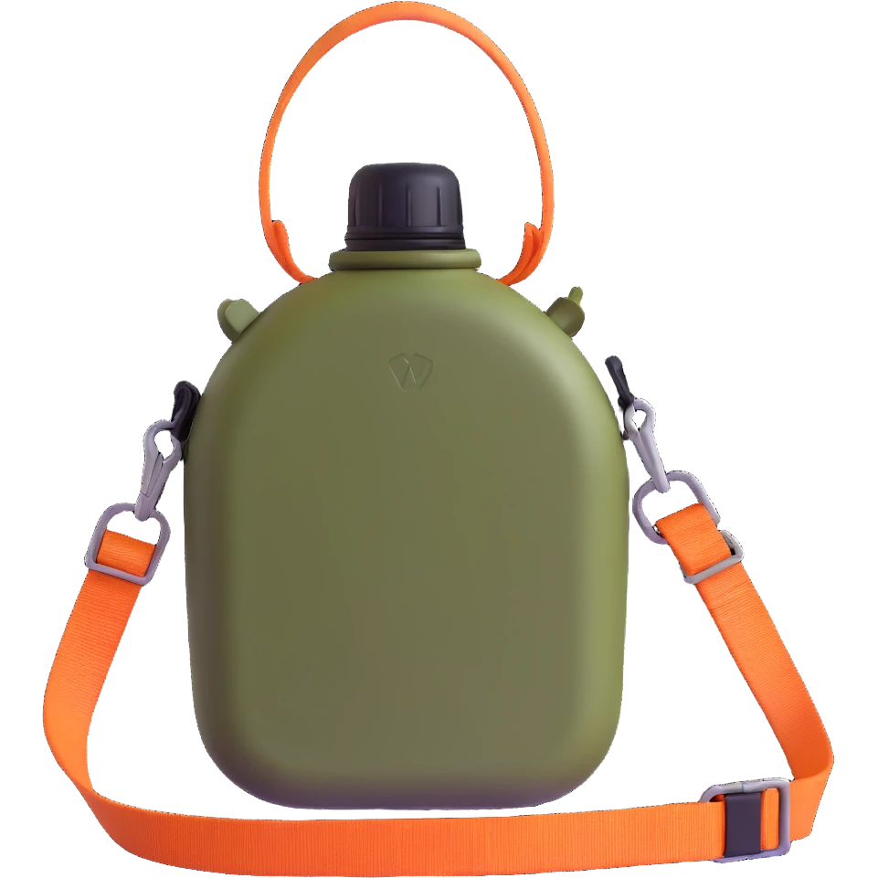 rugged outdoor canteen with strap emoji