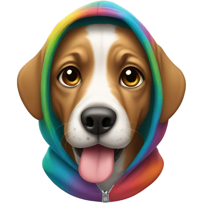 Dog wearing a hoodie ￼ emoji