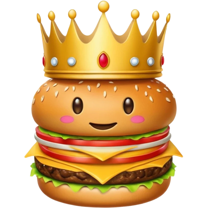 Emoji burger yang ada mahkotanya  emoji