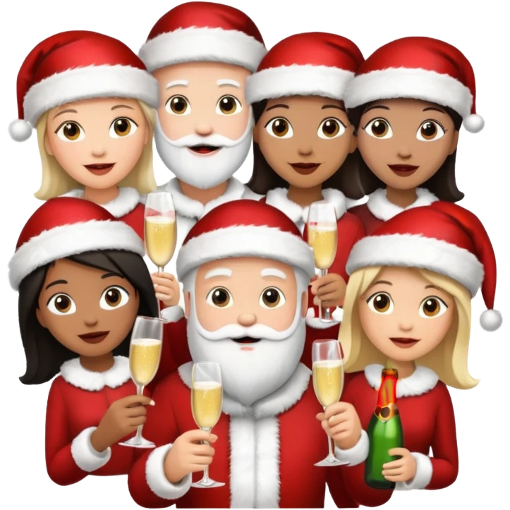 create a realistic emoji shwoing logistic workers celebrating christmas emoji