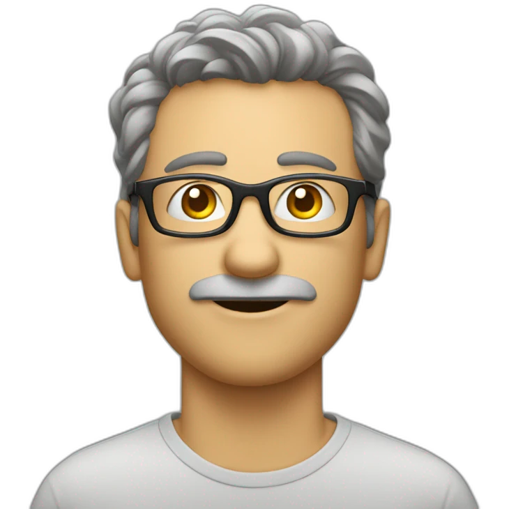 Mann mit Brille, wenig Haar emoji