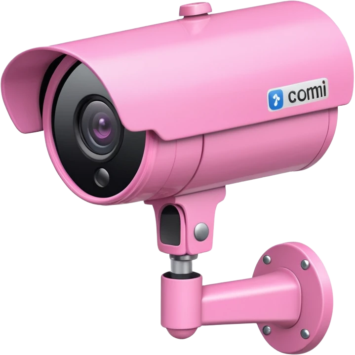 Security Camera pink with stickers emoji