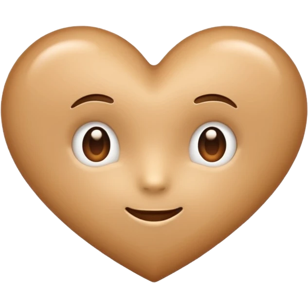 Cute light brown heart emoji with no face just plain light brown heart emoji emoji