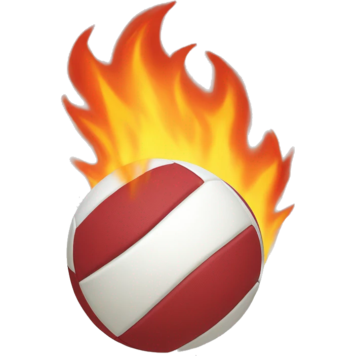 Fire coming out of volleyball emoji