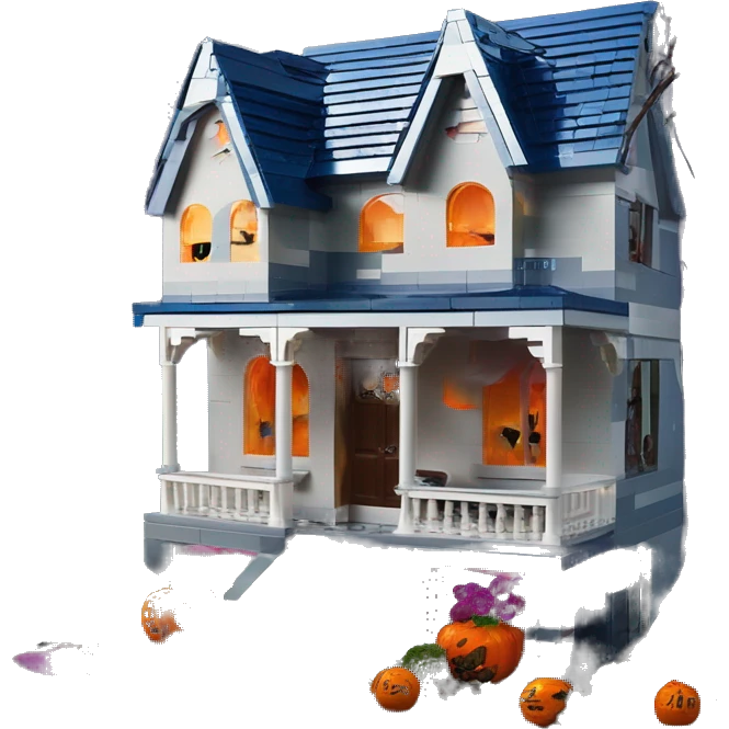 Lego barbie’s run-down frightening dangerous ghost-ridden haunted dream house nightmare scenario moon emoji