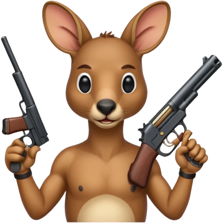 Kangaroo with a gun emoji