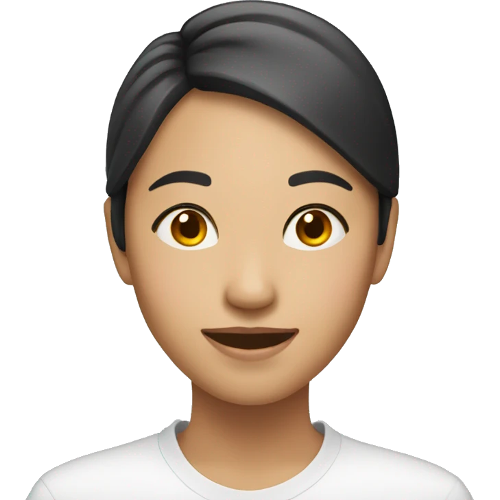 asian young women satisfied emoji