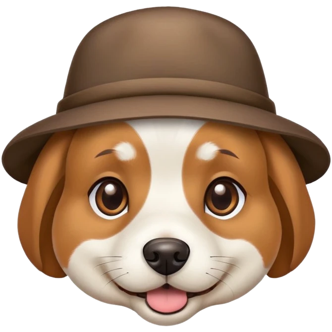 Dog wearing hat emoji