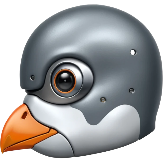 a linux penguen half face terminator emoji