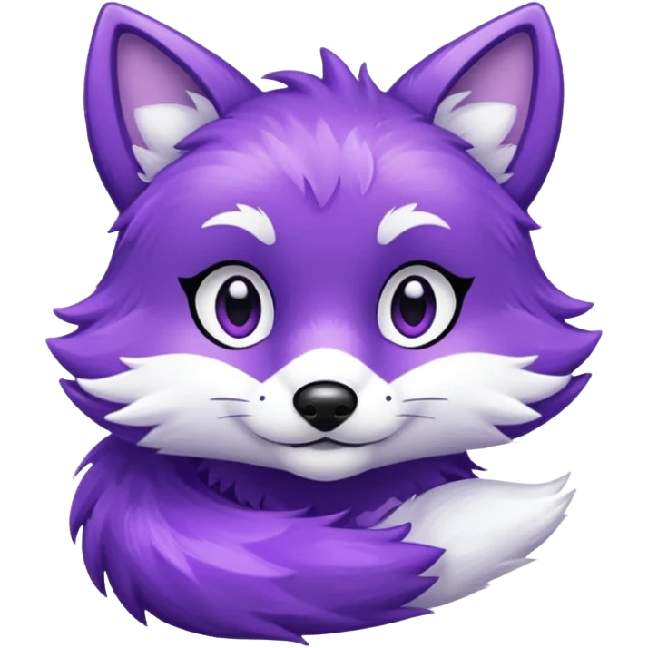 glitter purple and cian fox emoji