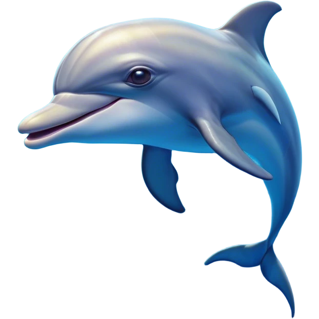 Cinematic Comical Dolphin Portrait Emoji, Head tilted dramatically with an exaggeratedly amused expression, featuring a smooth, dynamic body with wide, comically expressive eyes full of playful disbelief and a quirky, arched dorsal fin, Simplified yet hilariously expressive features, highly detailed, glowing with a slightly sassy oceanic glow, high shine, dramatic yet playful, stylized with an air of cheeky marine mischief, soft glowing outline, capturing the essence of a meme-worthy dolphin that looks ready to leap its way into viral fame! emoji