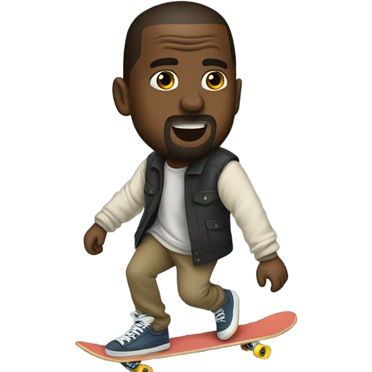 Kanye west riding a skateboard emoji