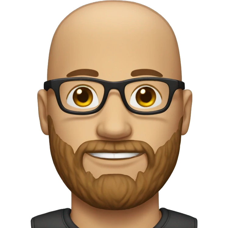 bald man with brown beard and glasses emoji