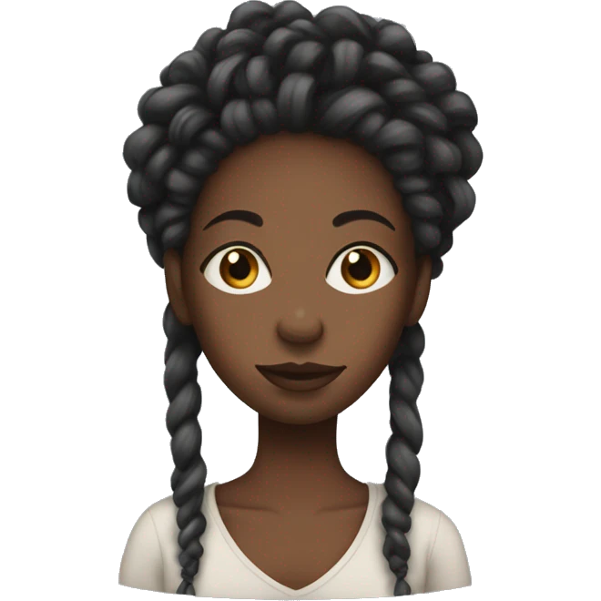 Black girl with locs rolling eyes  emoji
