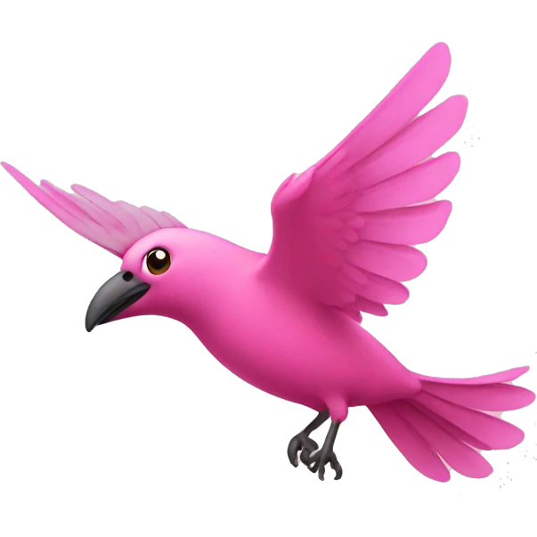 Pink bird flying  emoji