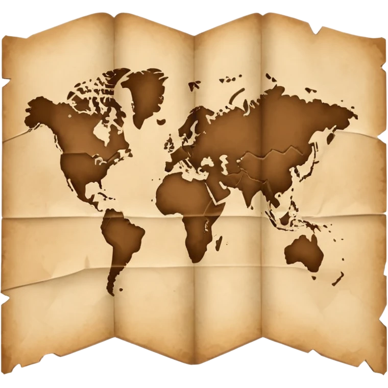 Folded paper map with creases.























 emoji