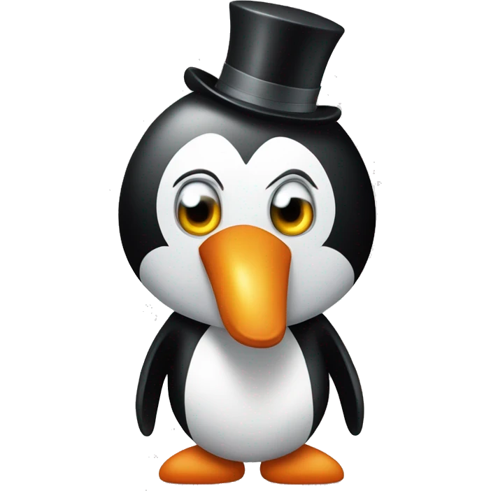 Pingüino enfadado y payaso emoji