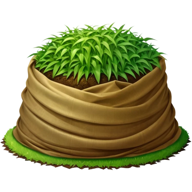 A mound of silage covered by plastic sheeting, but partially open so we can see it emoji