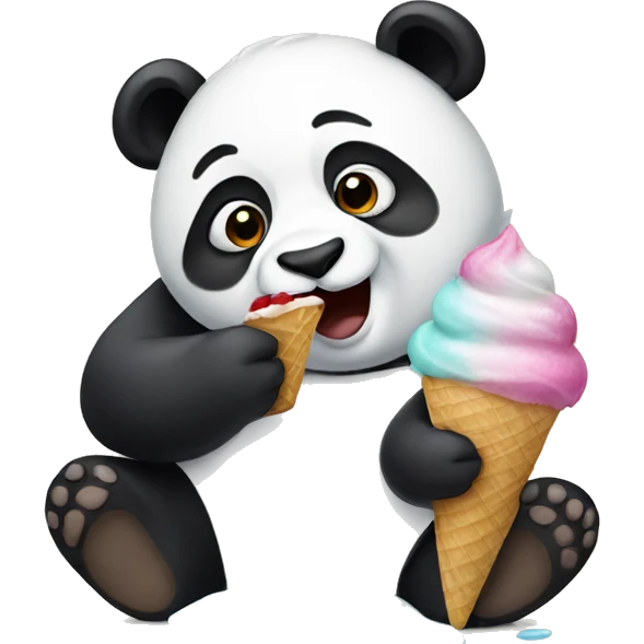 Panda eating ice cream emoji
