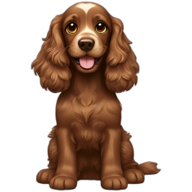 total brown cocker spaniel smiling emoji
