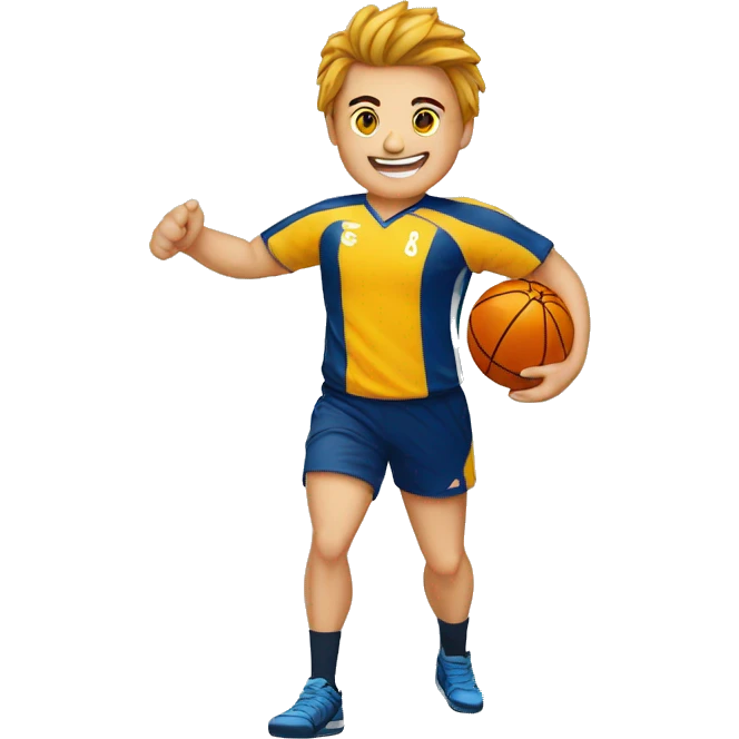 sportif avec un ballon de handball handball emoji