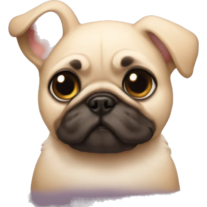 Rabbit and pug hugging emoji