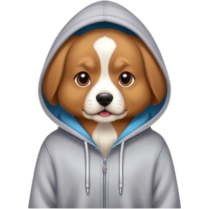 Dog wearing hoodie emoji