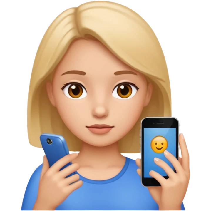 Girl using phone emoji