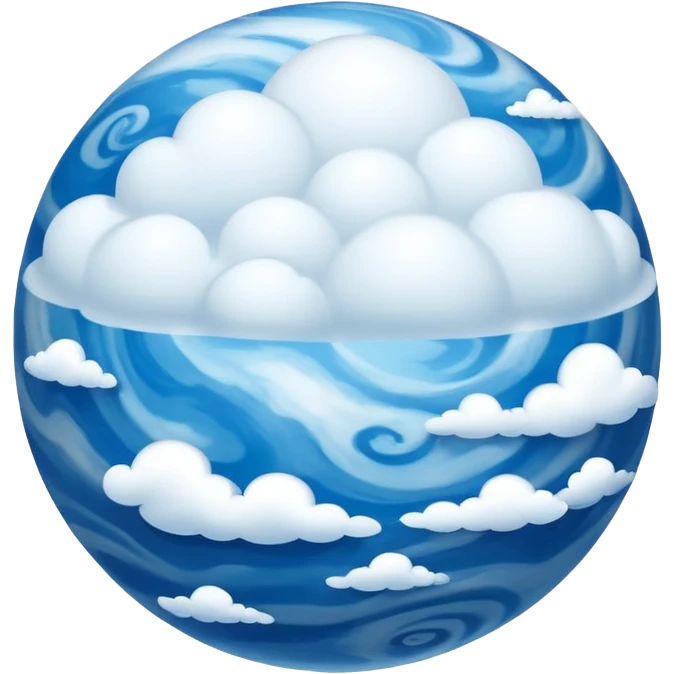 sphere globe planet, surface covered with cloud emoji