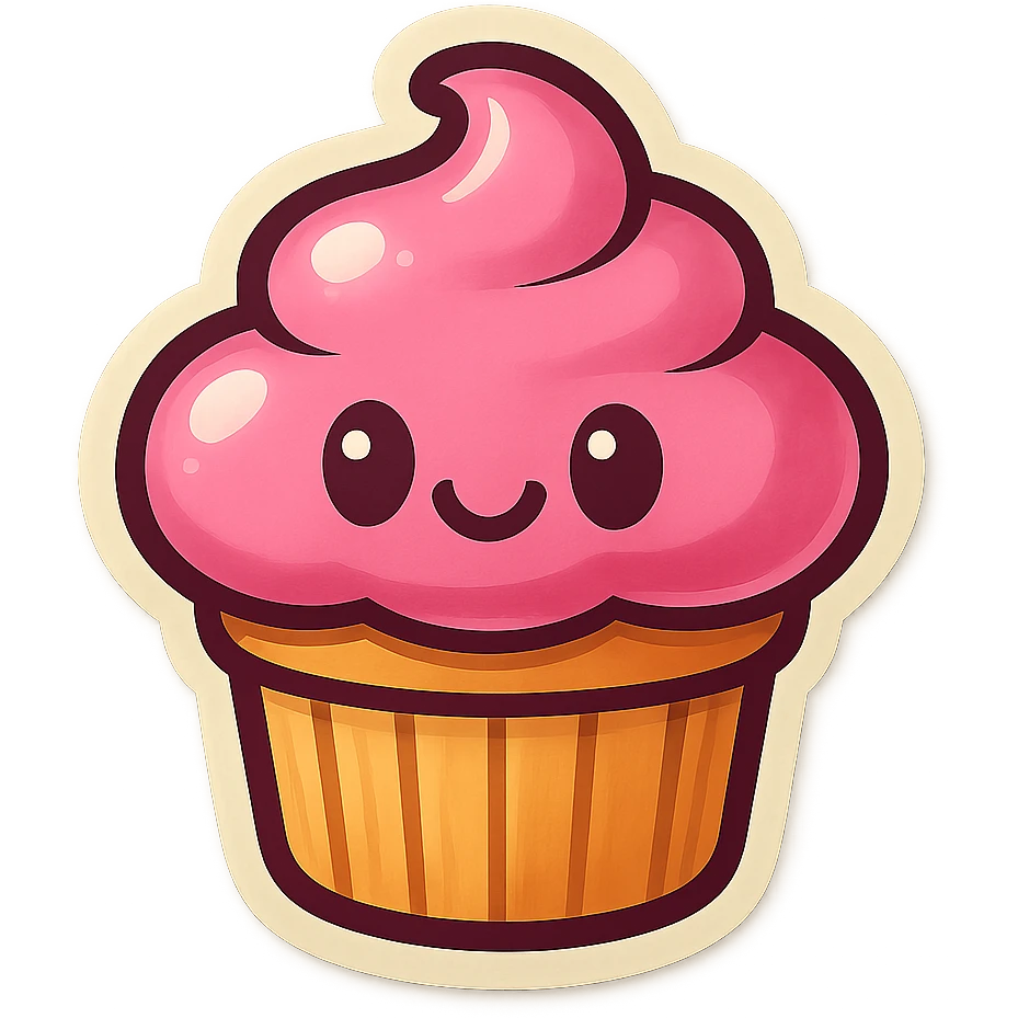 pink sticker, playful and cute, simple design emoji