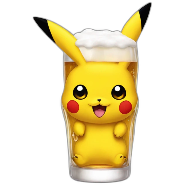Pikachu drink à beer emoji