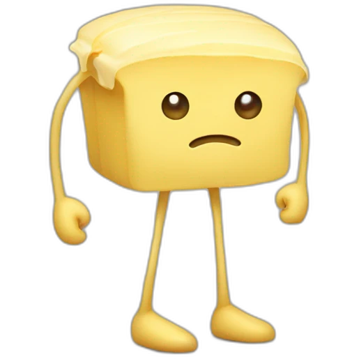 butter with arms and legs that is very sad emoji