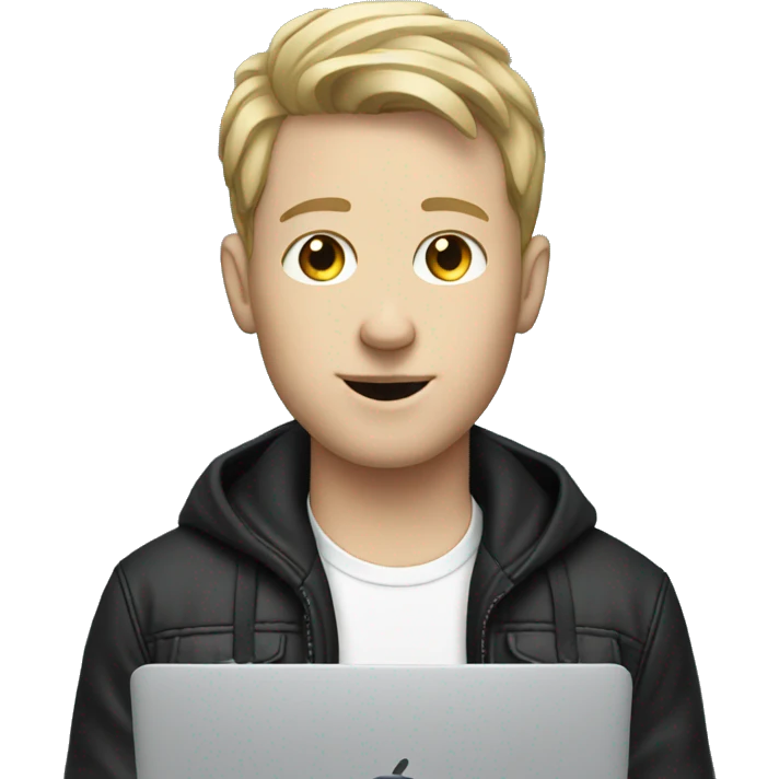 white boy music producer with macbook emoji