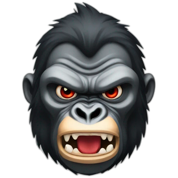 Angry Gorilla Red Mean face emoji