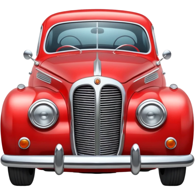 Illustrate a classic vintage car with chrome details & round headlights. emoji