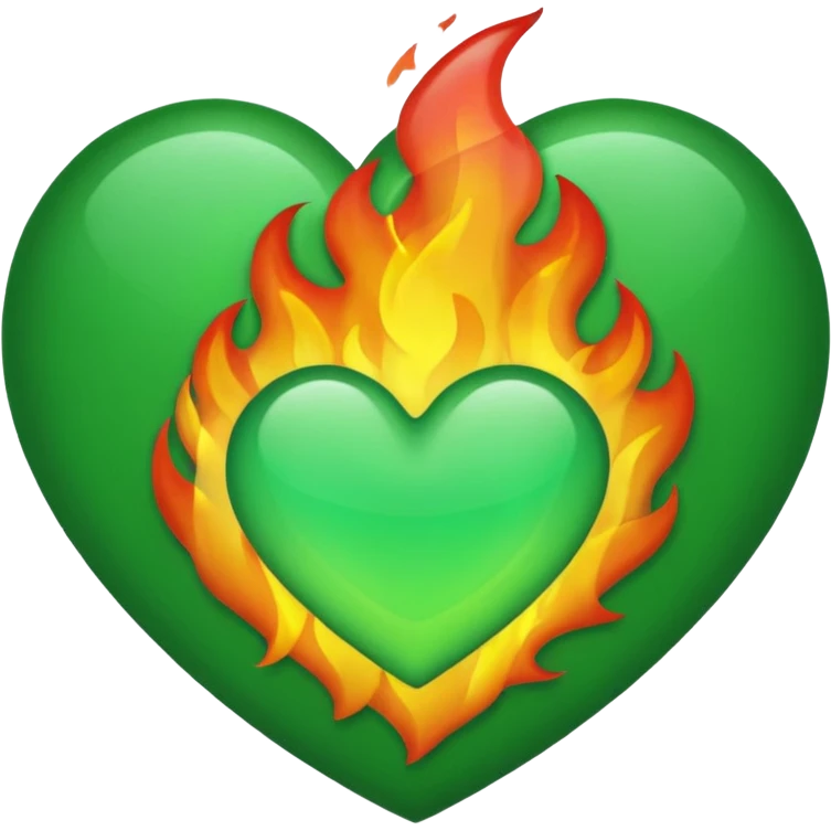 fire green heart emoji emoji