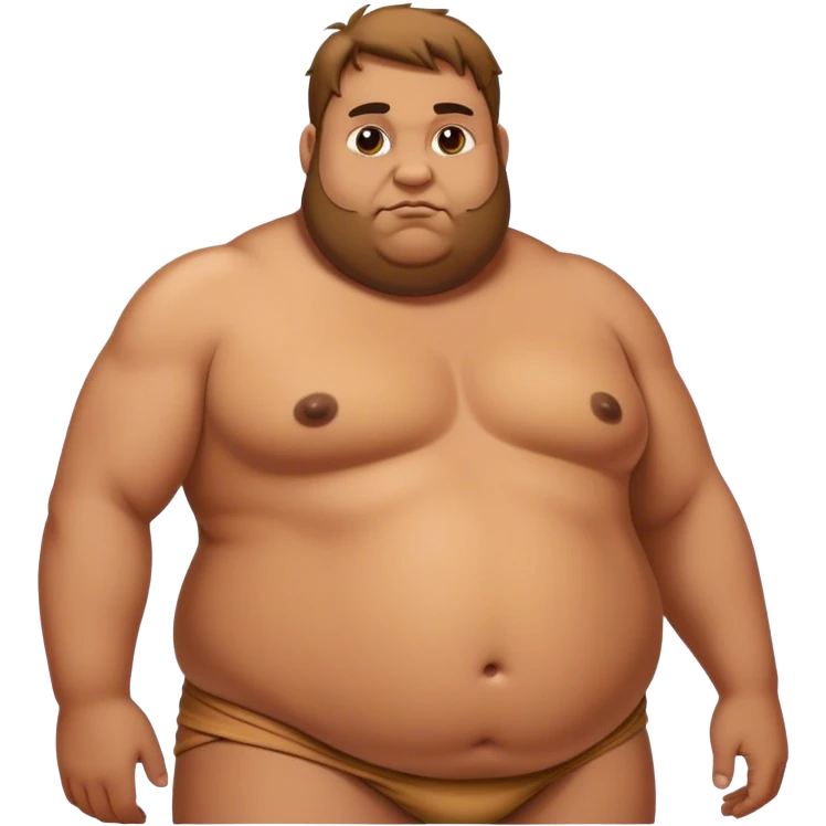 Fat man laying down wearing loin cloth  emoji