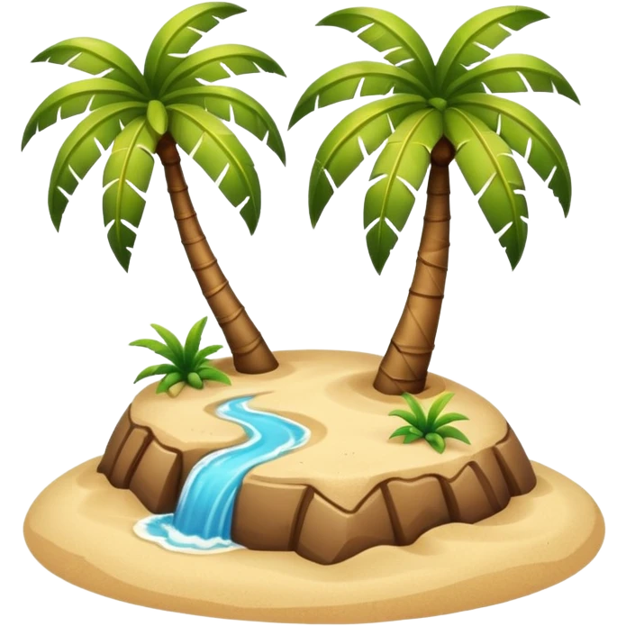 tiny island with palm. emoji