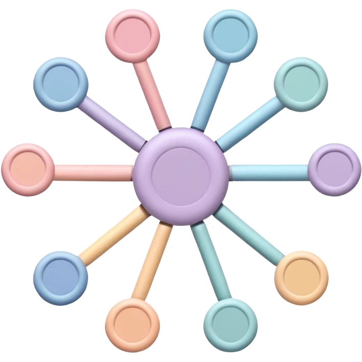 Can you create a picture for an AI LLM model router showing it as a hub connecting different LLMs? Make it pastel colored and abstract. Can you make it look more professional?
 emoji