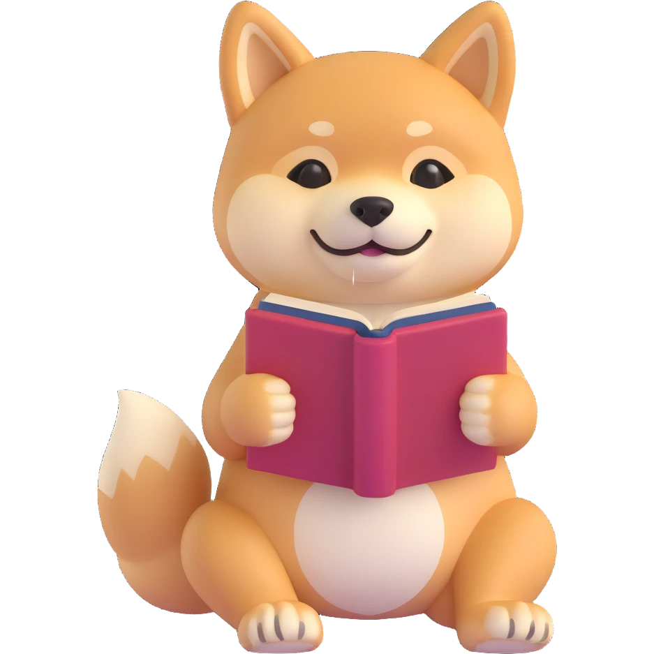 shiba inu reading emoji