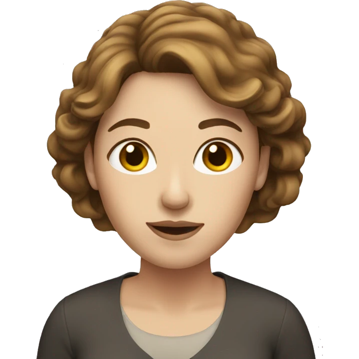 white woman with short brown hair emoji