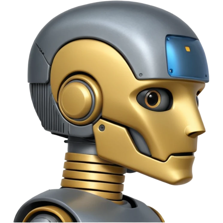 Pregnant male robot emoji. Profile view. Facing left. Square head. 2d. Animated style- not CGI. emoji