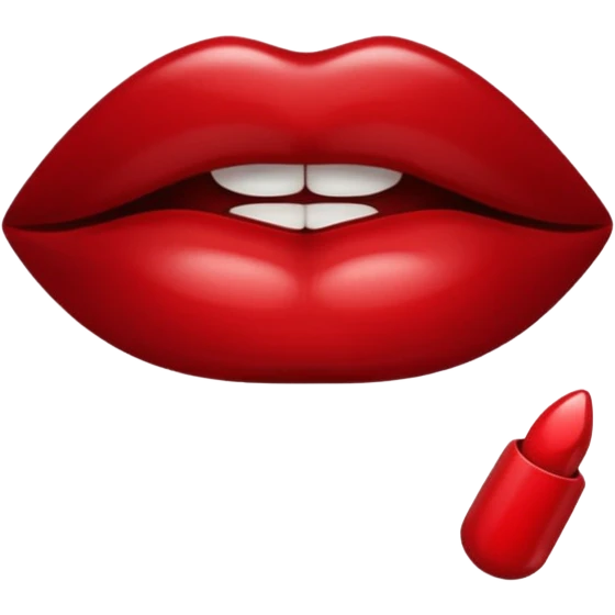 Dark red lips kissed emoji